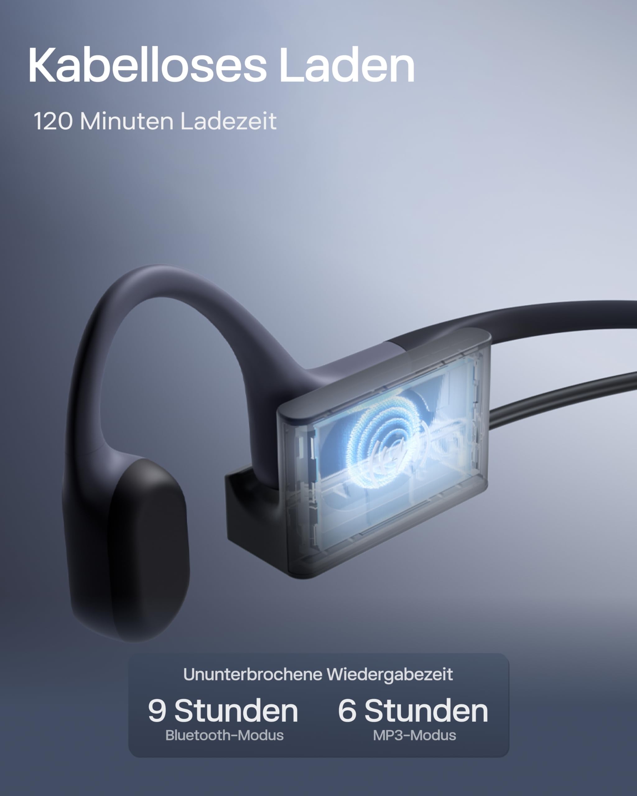SHOKZ OpenSwim Pro Knochenschall Schwimmen Kopfhörer, IP68 Wasserdicht, 32GB MP3 Player, Bluetooth 5.4 Sport Kopfhörer Bluetooth mit Mikros, 9 Std Wiedergabe, Kabellos Aufladen, Schwimmen Laufen-Grau