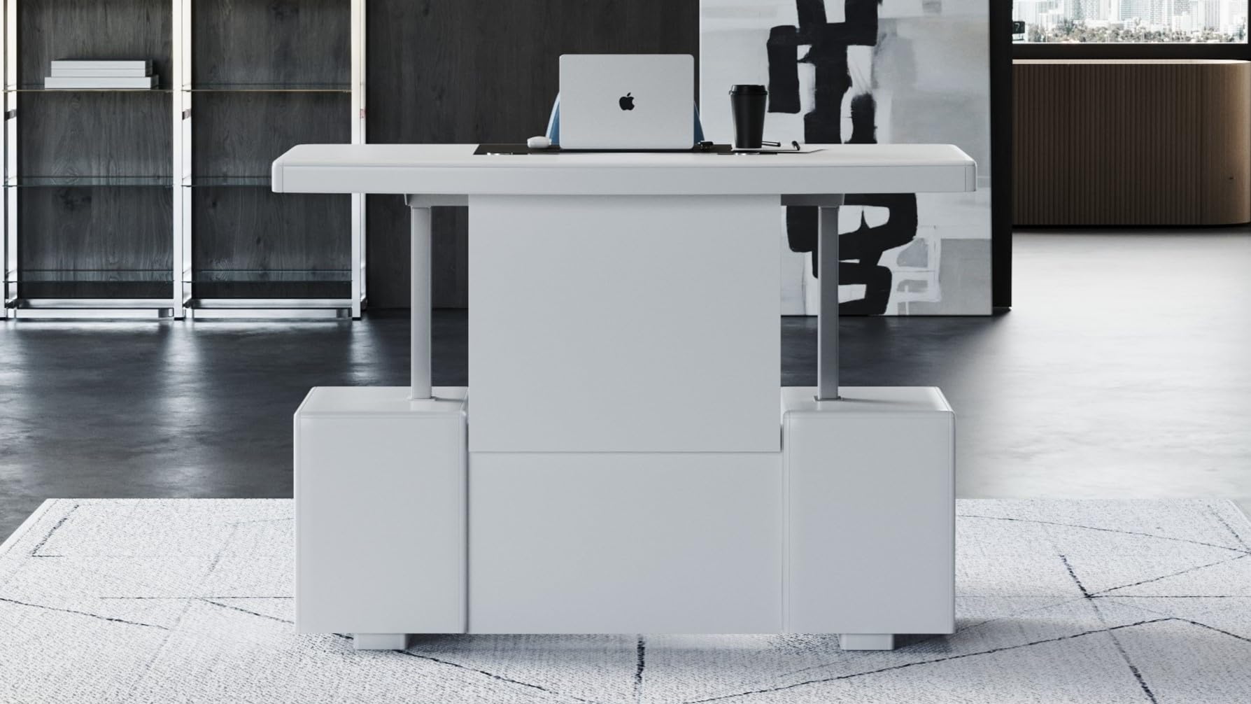 ZURI Modern Monroe Desk - Adjustable Height - White
