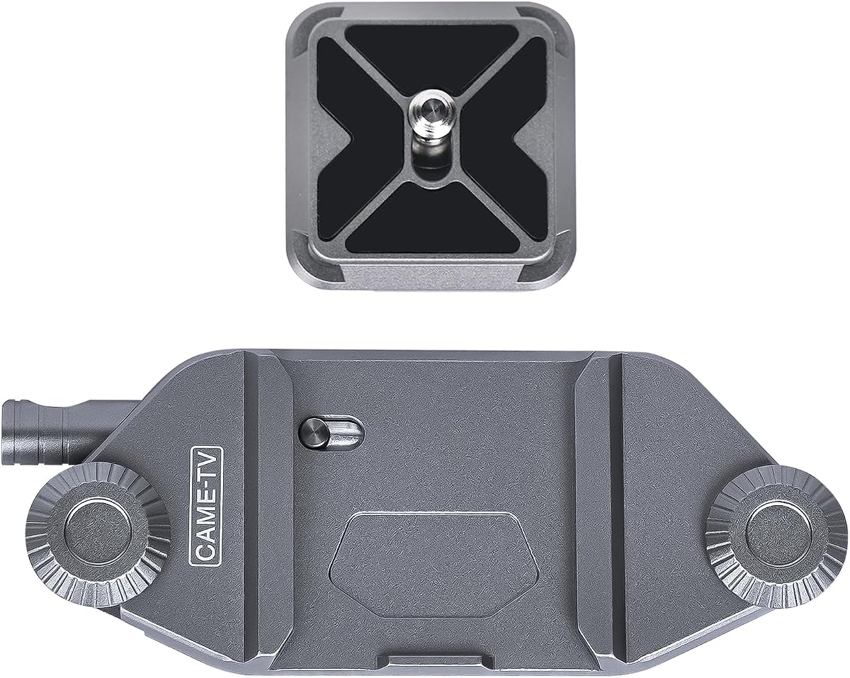 cametv Camera Clip Backpack Clip with Quick Release Plate, Aluminum Backpack Strap Camera Mount Holder with QR Clamp System for Canon, Sony, Nikon, Fuji, DSLR, Action Camera (68001) (Silver)