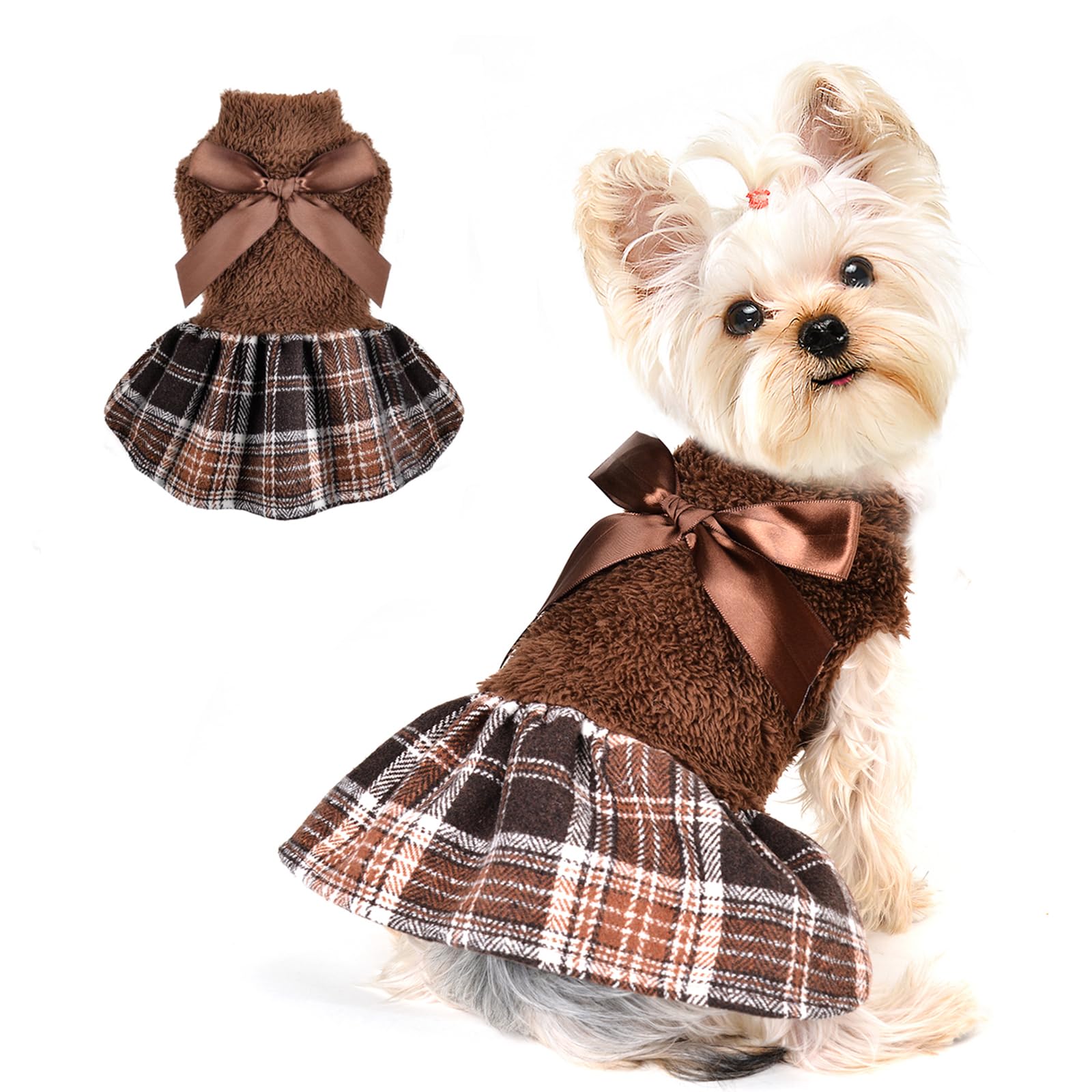 Dog Sweater Fleece Winter Dog Clothes for Small Dogs Puppy Sweater Dress