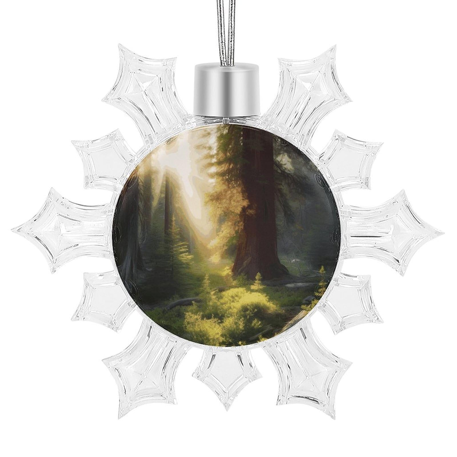 Morning Sunlight in Wilderness Snowflake Ornaments Cute Snowflake Pendant Exquisite Christmas Tree Ornaments for Christmas Weddings New Year Birthday Holiday Celebration
