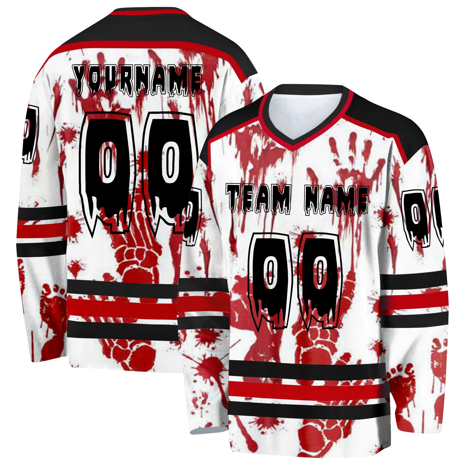Maillot de Hockey Halloween personnalisé avec votre nom ST2