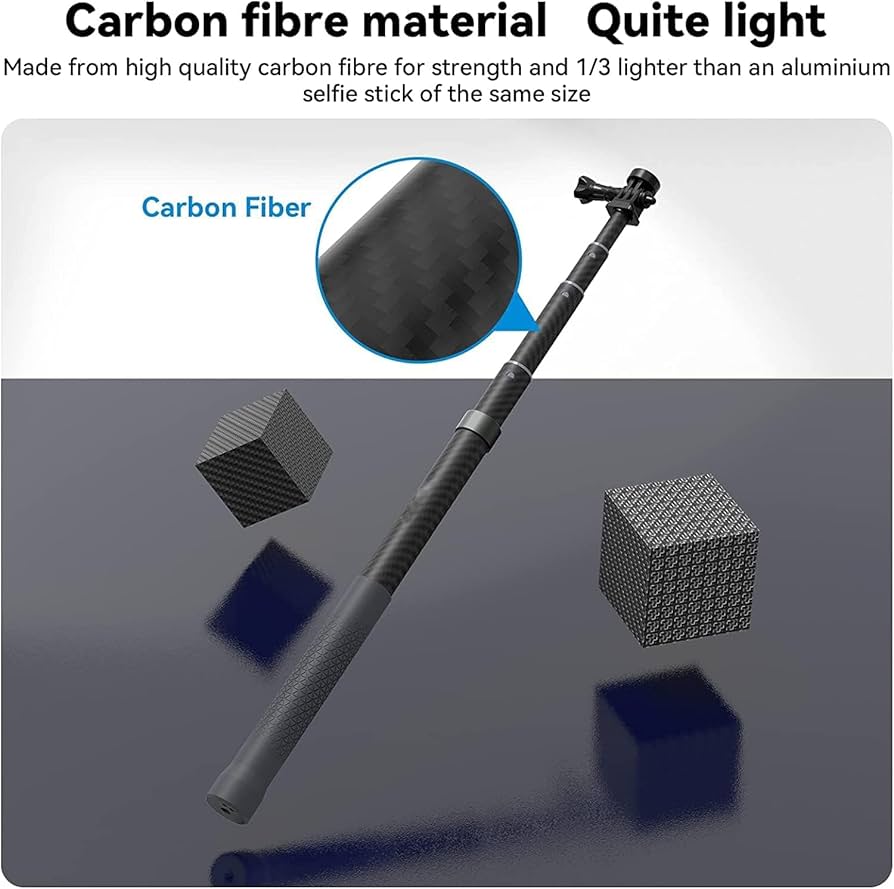 2.7mの長さで軽量な炭素繊維製の自撮り棒 - 180度回転・7段伸縮 2 7mの長さで軽量な炭素繊維製の自撮り棒 - 180度回転・7段伸縮