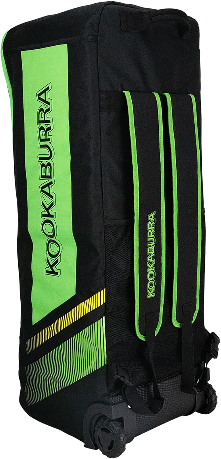 Kookaburra wd4000 Wheelie Duffle Cricket Bag - Black/Neon Green