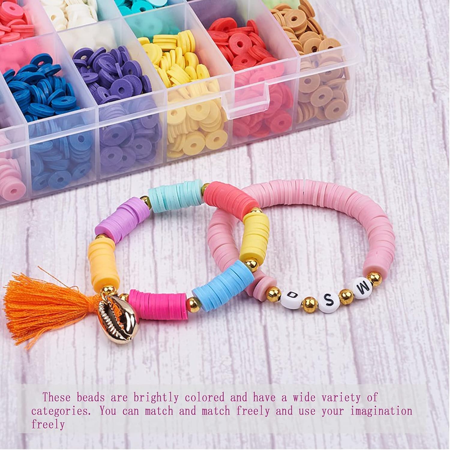 VIRADHAM Glass Seed Beads for Jewelry Making Kit – Multicolor Bracelet Making Set with Letter Charms | DIY Friendship Jewelry, Art | Craft Beads for Girls Unicorn Gift Box (Beads kit 3) 3
