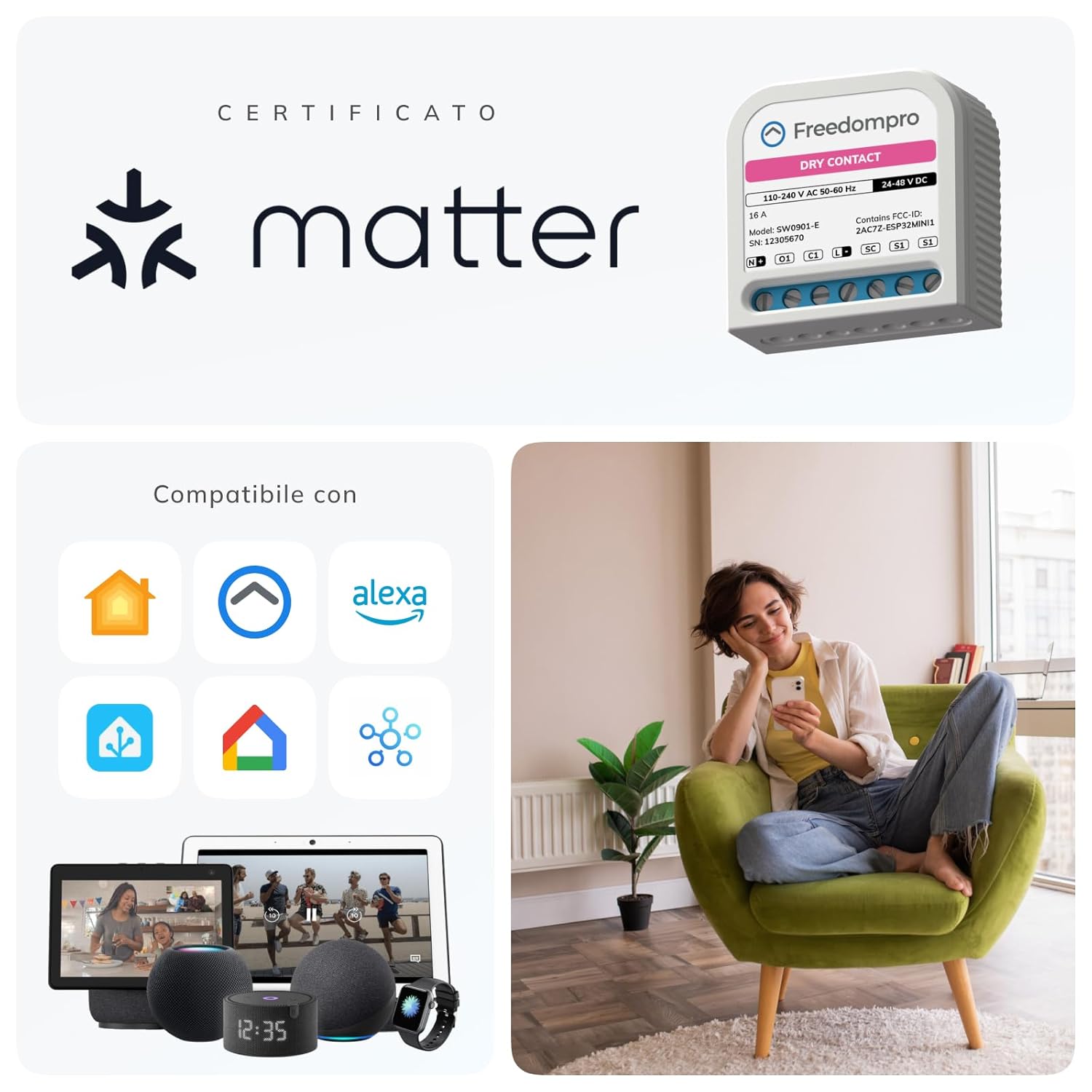 Freedompro Home app interface showing remote control of a gate