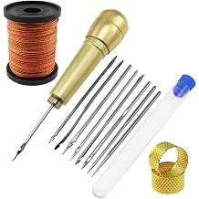 yyangz 1Set DIY Leather Sewing Awl Kit with Copper Handle Shoe Repair Tool for Handmade Leather Cloth Shoe Repair Needle