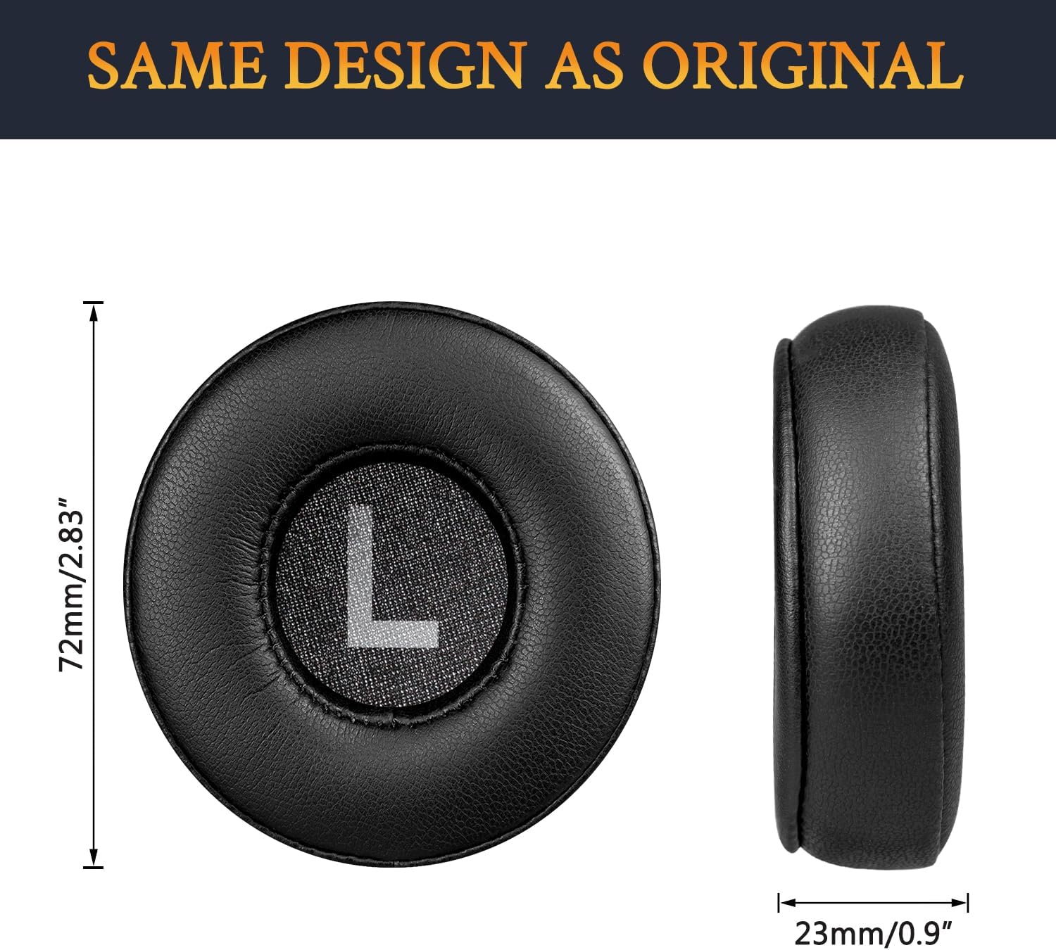 SOULWIT Earpads Replacement for AKG N60/N60NC Wireless(Do Not Fit N60NC Wired) On-Ear Headphones, Ear Pads Cushions with High-Density Noise Isolation Foam - N60NC Wireless PL Black