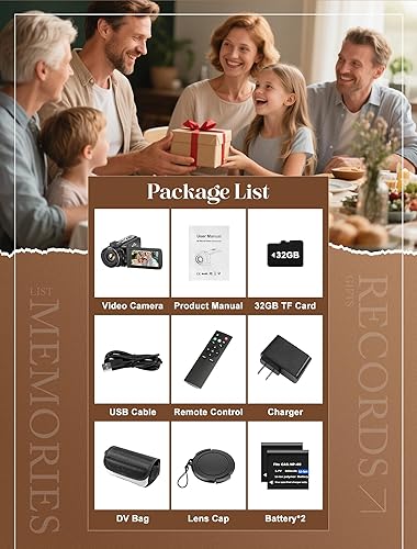 Miniatura 7 de Videocámara 4K UHD 64MP Vlogging Cámara para YouTube 18x Zoom digital 3 pulgadas, rotación de 270, pantalla táctil IPS videocámara con visión