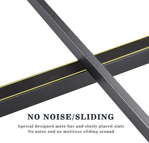 Miniatura 6 de Allewie Base de cama de plataforma de tamaño individual resistente con almacenamiento de espacio de 14 pulgadas, fuerte soporte de listones de