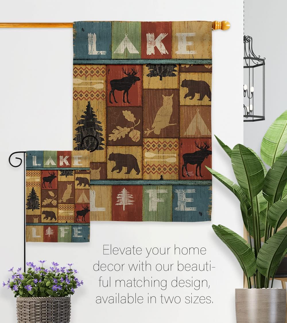 Breeze Decor OU-H-109055-IP Lake Life Decorative Vertical House Flag, 28" x 40", Multicolor
