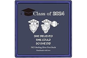 Graduation Gifts for Her 2024: Heart Initial Stud Earrings