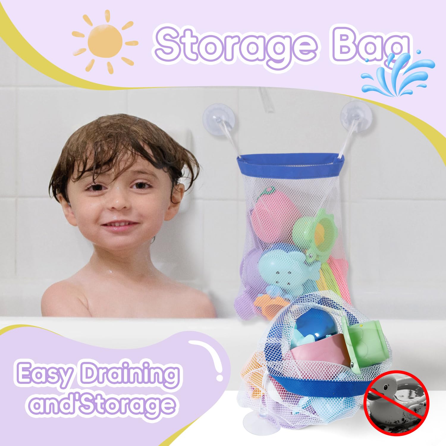 Juguetes de baño sin moho, 11 unidades | Seguros, fáciles de limpiar y divertidos, barcos flotantes, cuchara y regadera, juguete de baño de ballena para bebés de 12 meses | Colorido bañera piscina 5