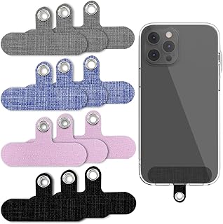 12 st mobiltelefon snodd kanvas band flik, 4 färger, universellt tyg telefonband lappdyna klistermärke med metallring ersä...