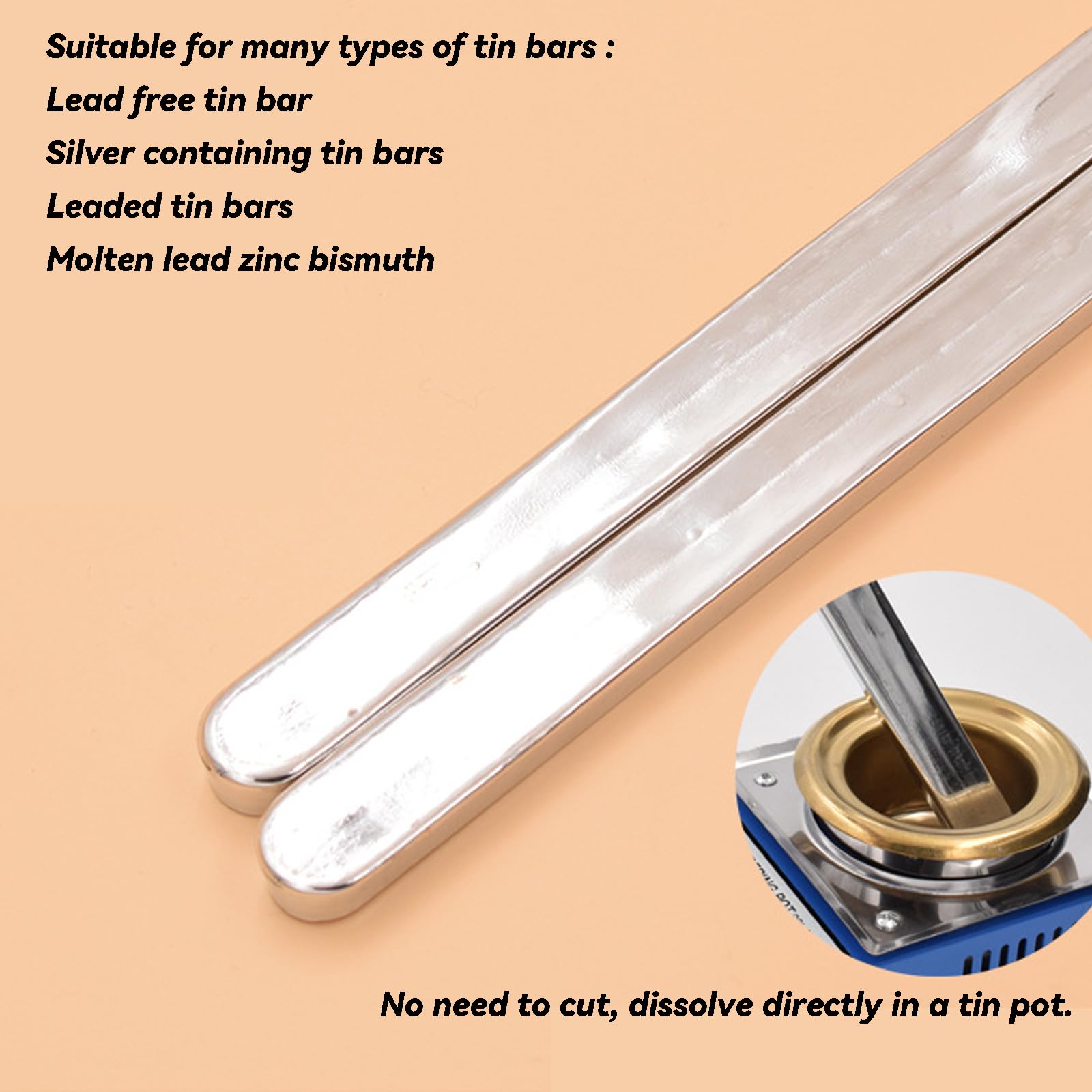 100mm Löttopf Entlötbad 220V(EU Stecker),Schmelzofen eignet sich für bleifreie Zinnbarren, silberhaltige Zinnbarren, bleihaltige Zinnbarren, geschmolzenes Blei Zink Wismut (300W)