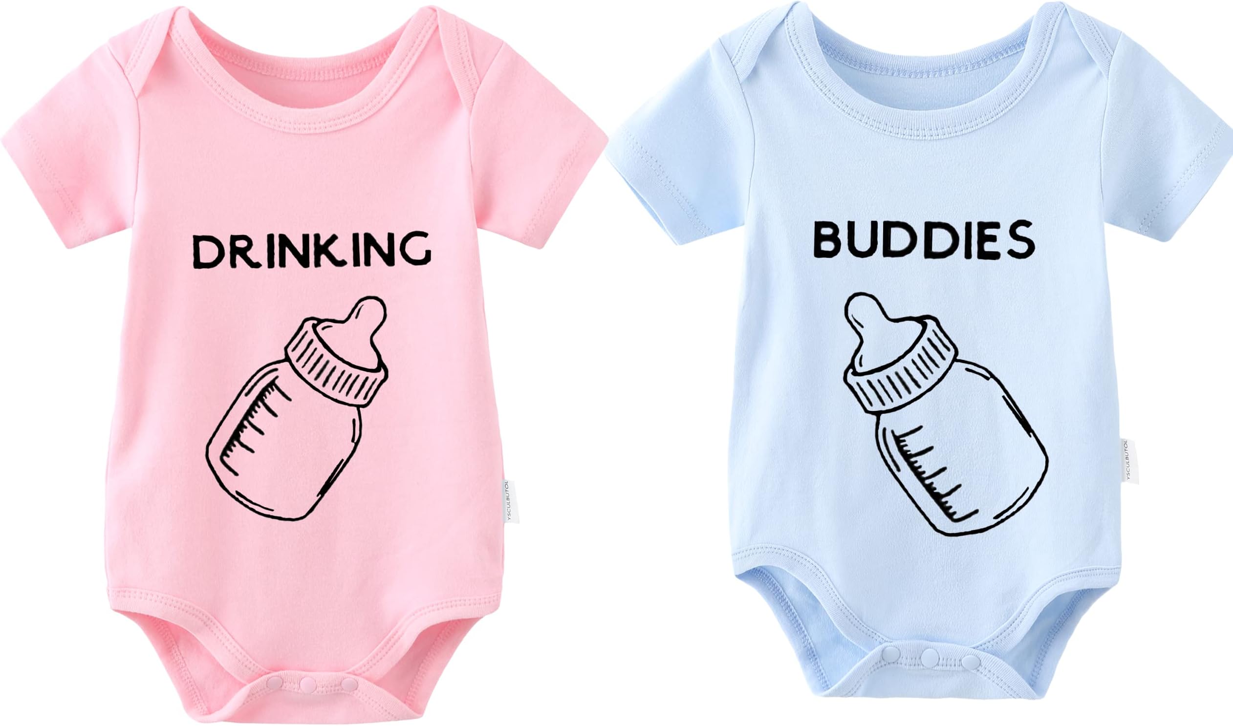 Drinking Buddies Baby Funny Twin Bodysuit baby Shower Twin boy girl matching outfits twins Clothes