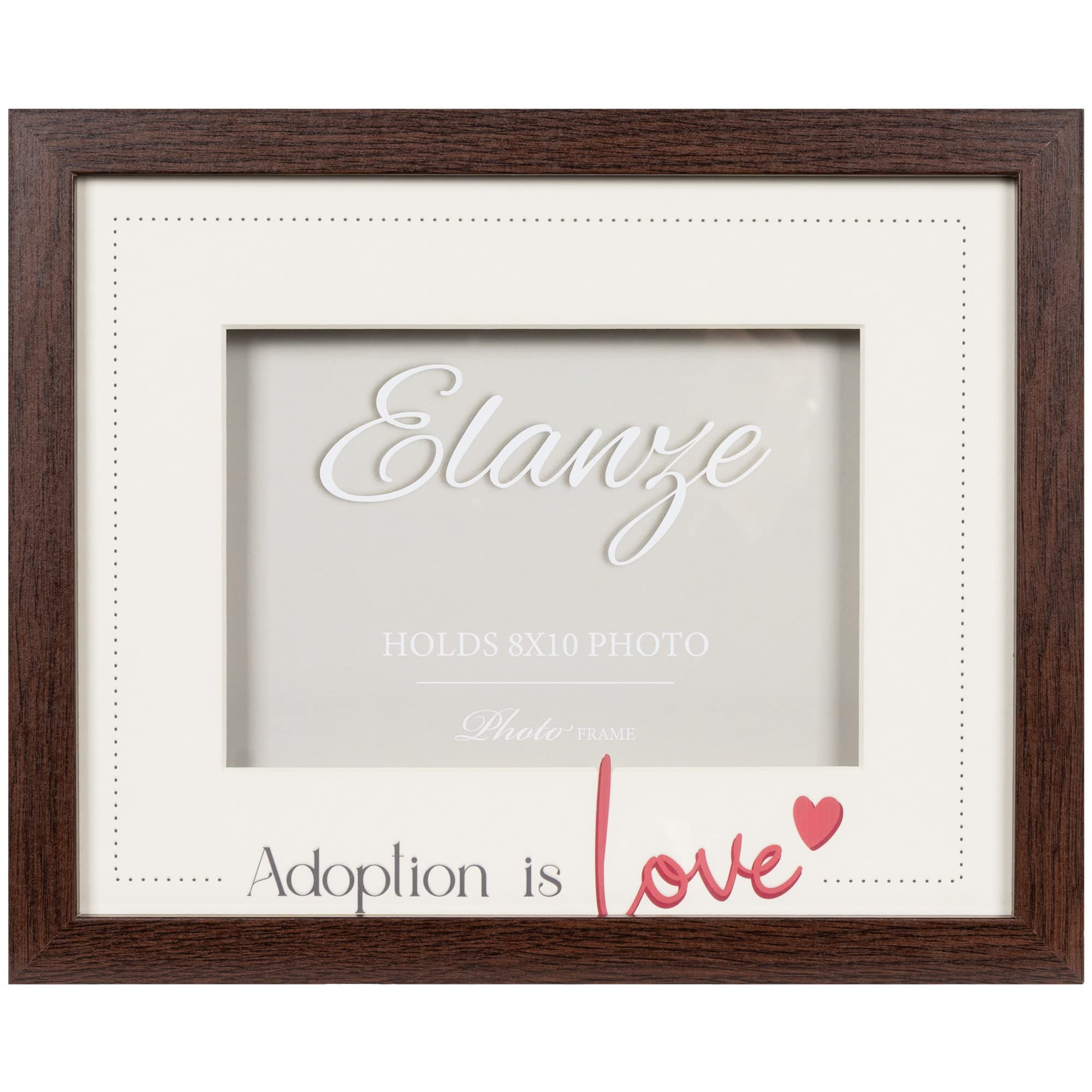 Cadre photo Adoption is Love Elanze Designs en bois de noyer véritable format 20,3 x 25,4 cm