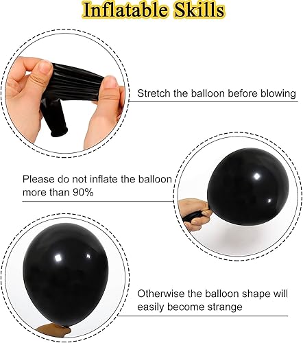 Miniatura 6 de Decoraciones de Año Nuevo 2024  Kit de arco de 100 globos negros y dorados, pancarta de Feliz Año Nuevo 2024, arco de guirnalda de globos negros y