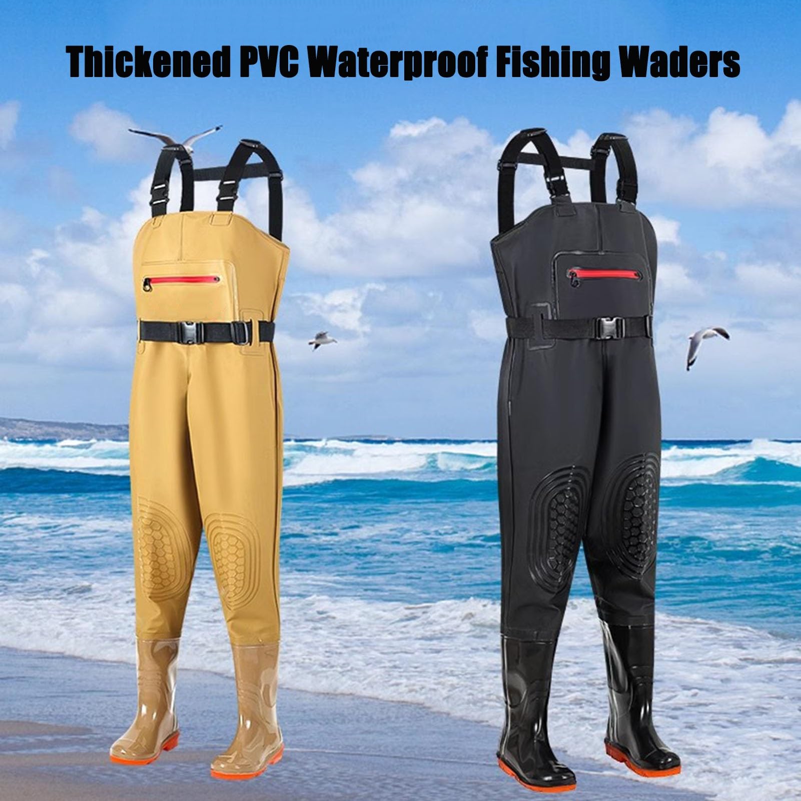 Waders Waders in PVC Spesso Impermeabili per Uomo e Donna, Pesca e Caccia, Wader Leggeri con Ginocchia a Doppio Strato