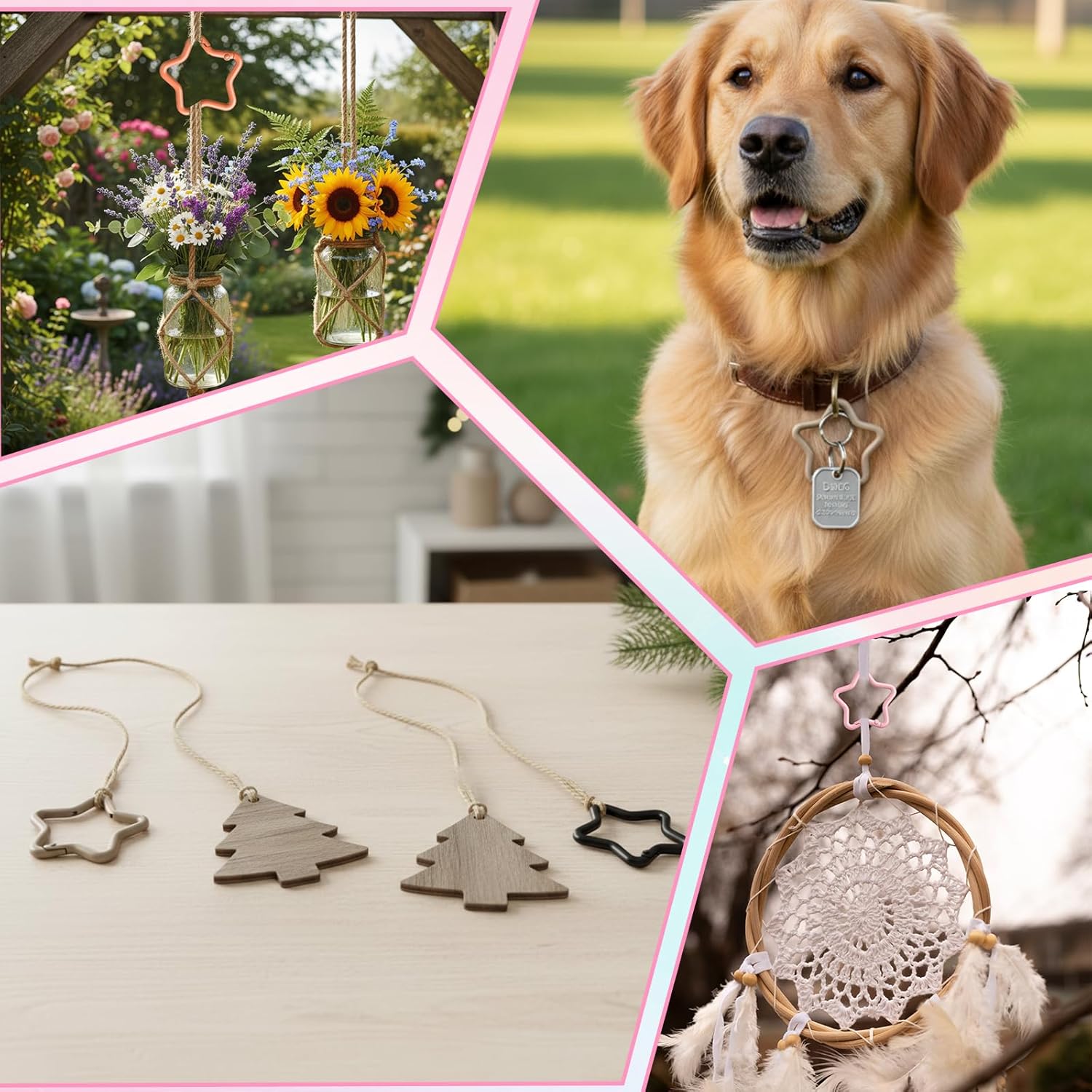 10PCS Star Carabiner Clip, Cute Carabiner Star Shaped Spring Snap Hooks Buckle Keychain for Outdoor Camping Hiking Traveling Accessories (10 Colors) - Image 4