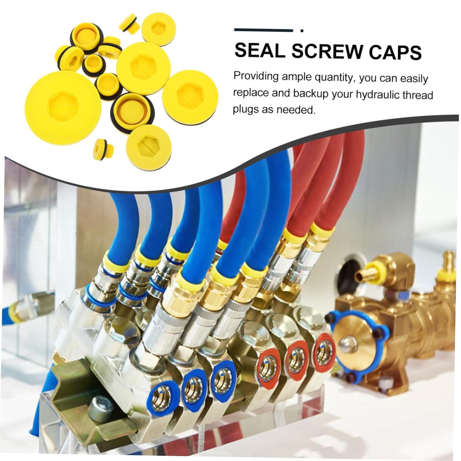 52pcs Hydraulic Seal Screw Caps Pom Socket End Plugs for Secure Sealing Hydraulic Systems Easy Identification