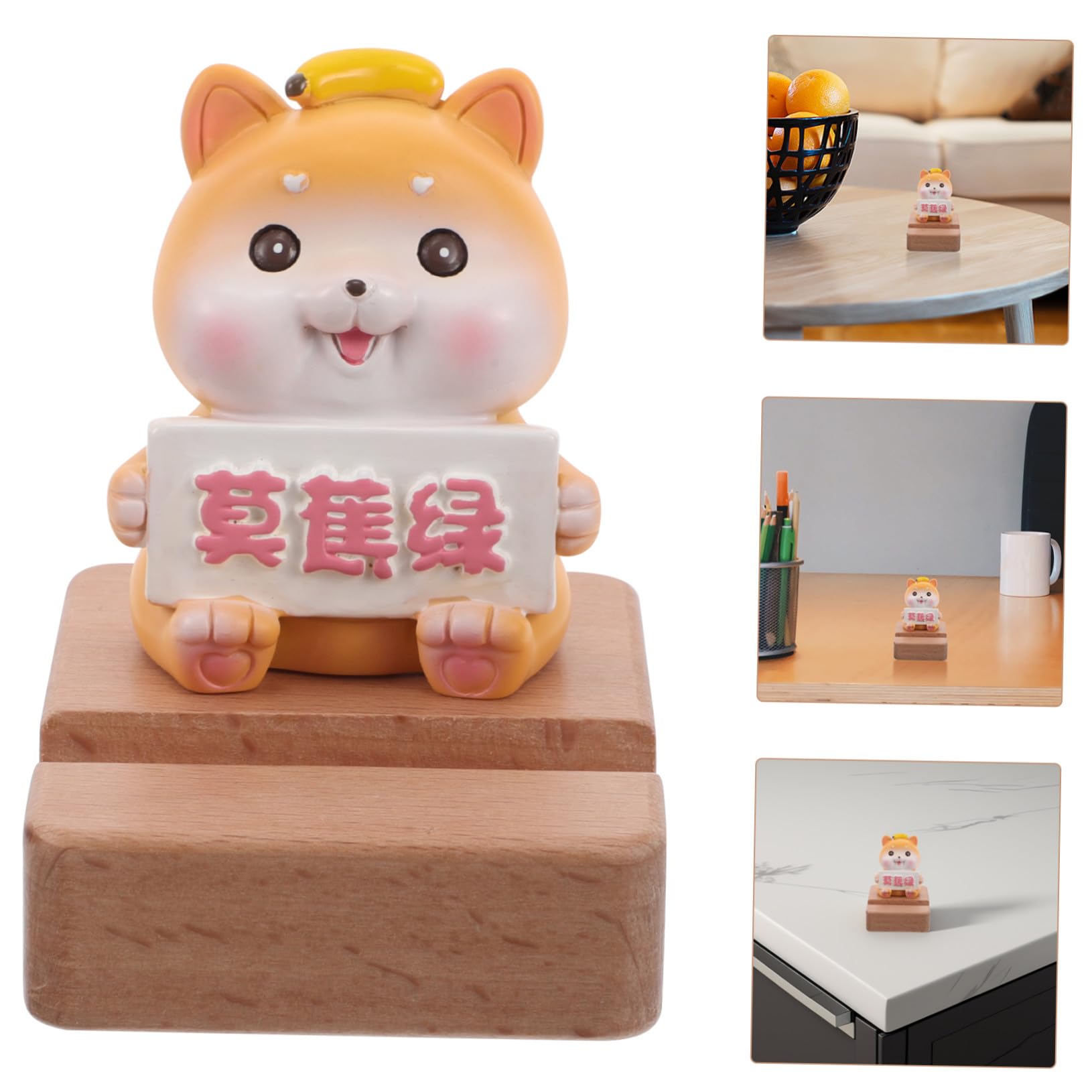 5 Pezzi Supporto Telefono Scrivania Piccolo e Stabile con Statua Cane Shiba Decorazione Vivace per Smartphone per e Casa