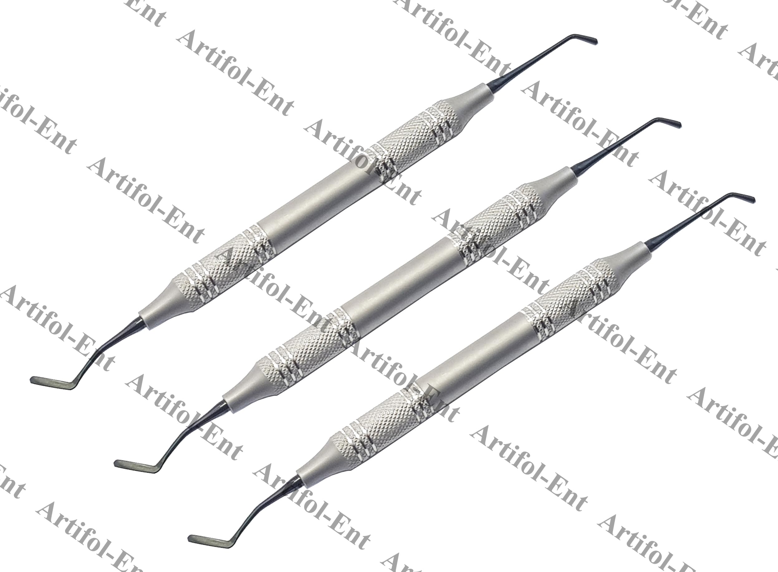 Rounded Plugger Tip Goldstin Flexy-Thin – Composite Filling Instrument Set – Titanium Black Coated Tips, Hollow Ergonomic Handle – 3 Pcs Tool Kit #TNCIGFT1