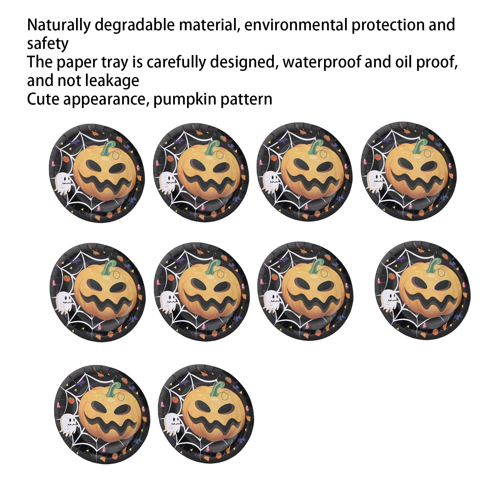 30 Stück Halloween-Pappteller Mit Kürbis-Motiv – 23x23 Cm, Festes Papier Für Party & Desserts