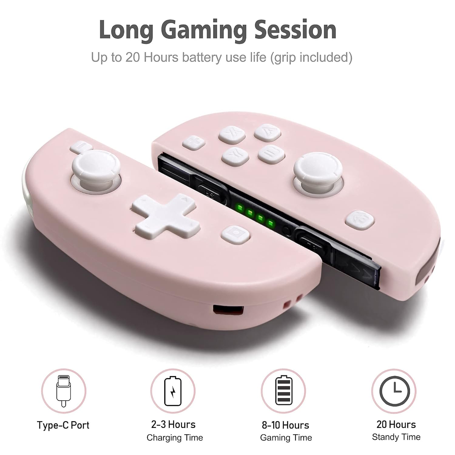 FUNLAB Switch Controllers Replacement for Switch/OLED/Lite,Cute Joypad Controller with Grip Vibration & Motion Function-Pink : Video Games