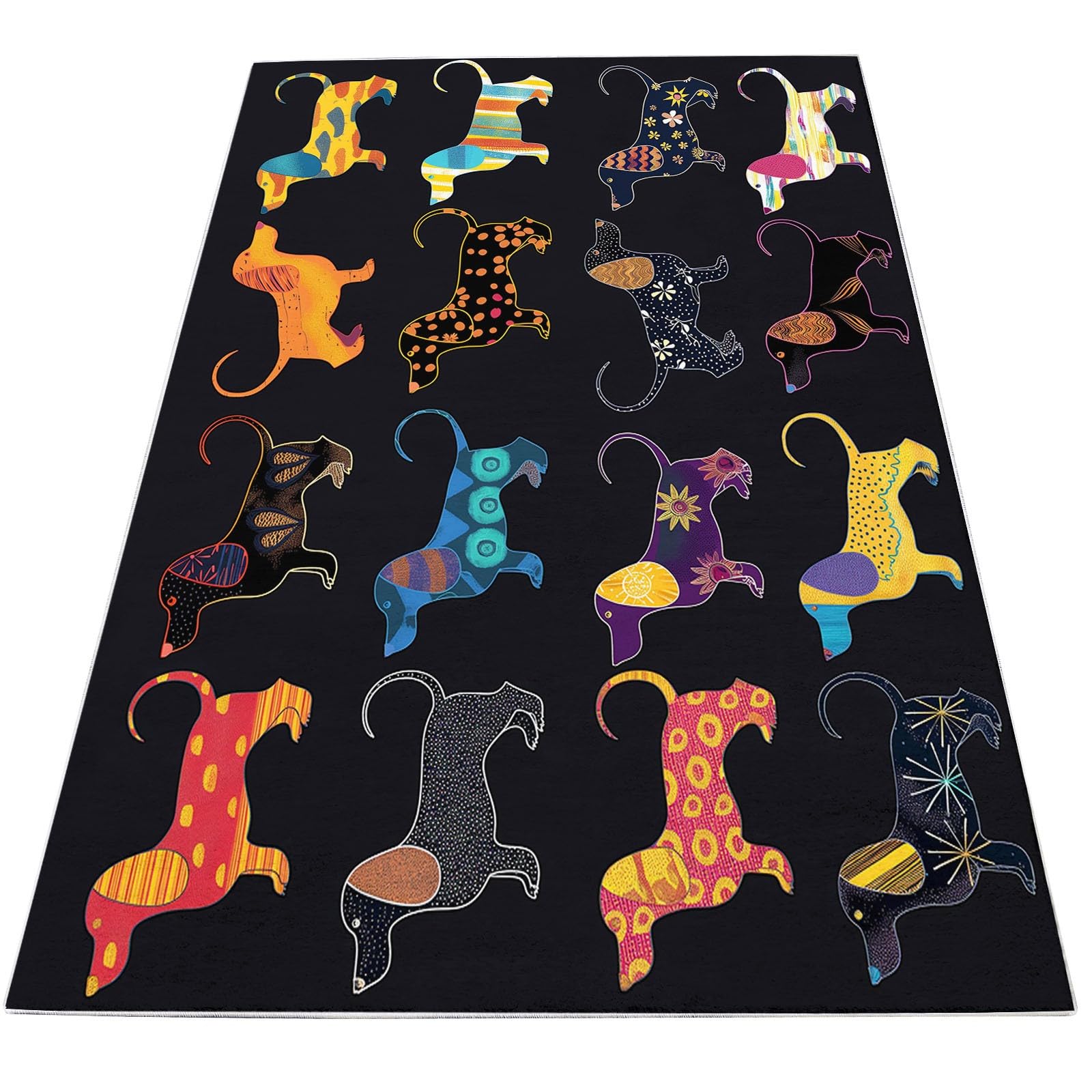 Styl kreskówkowy duży dywan do salonu 160x230 cm jamnik dla zwierząt miękki dywan z krótkim włosiem antypoślizgowy nowoczesny dekoracyjny dywan do salonu sypialni dekoracja domu