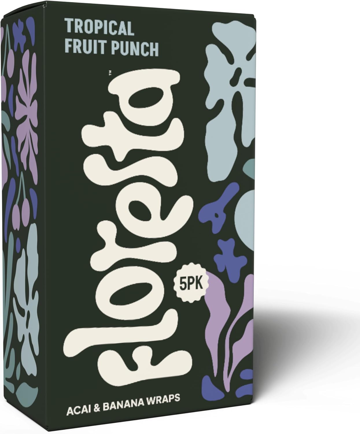 Acai Wraps - Tropical Fruit Punch Banana + Acai Blend Wraps. 5 Wraps per Pouch, 25 Pouches per Display - Made in Brazil (1 Box)