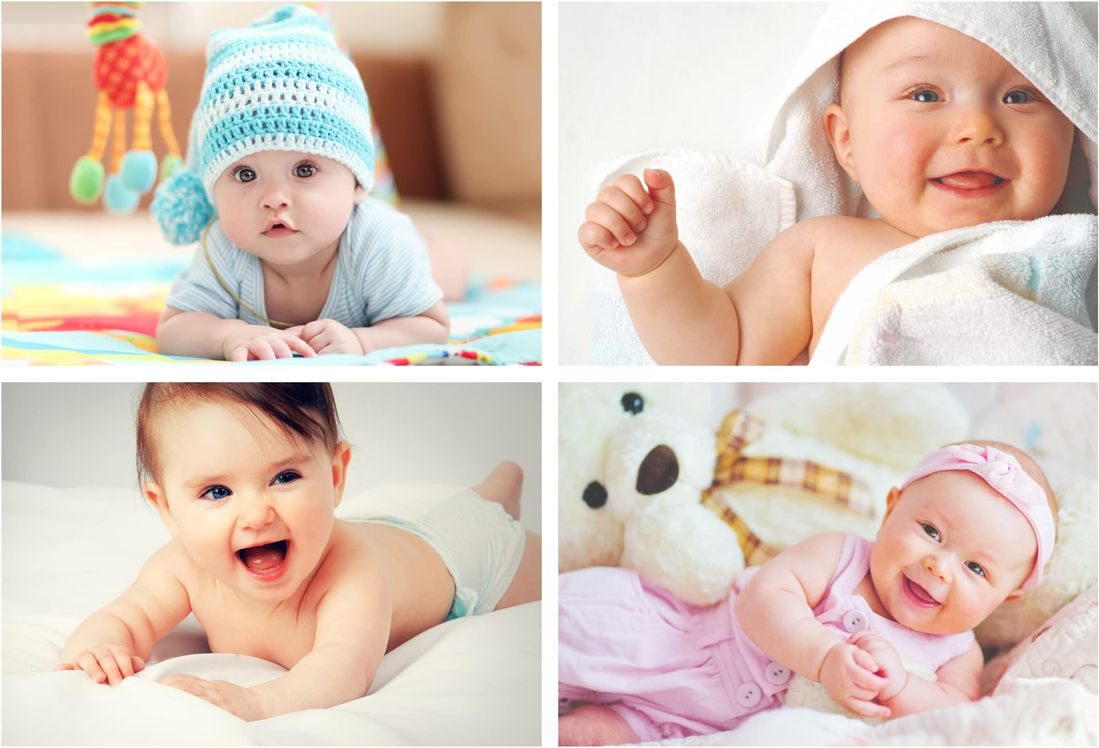 PRINTNET New Born Baby Girl/Boy Poster for Pregnant Women Cute Large Posters in Room Bedroom with Big Size Gloss Finish, Size - 12 x 18 Inch, Set of 4 Photos (A)