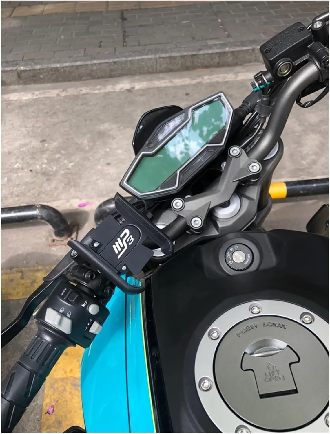 for Piaggio MP3250 300 500 HPE Sport Scooter Motorcycle Accessories Handlebar Mobile Phone Holder GPS Stand Bracket(Handlebar Black)