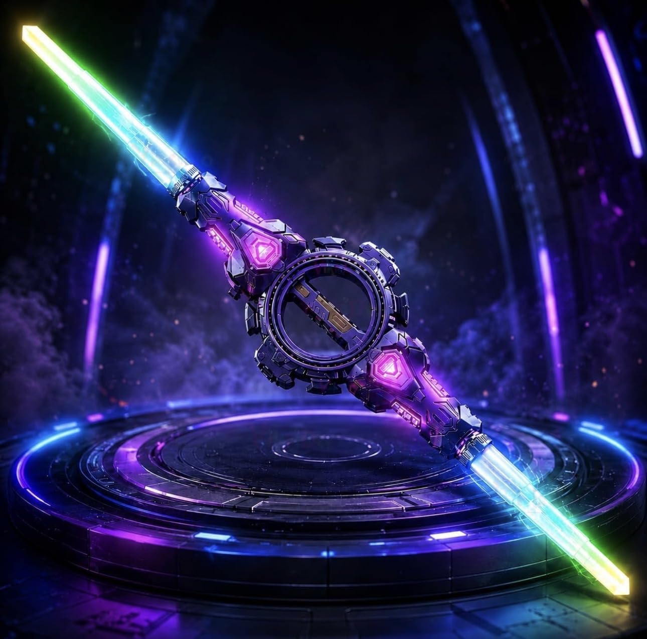 Generic Rotate Double-Edged Sword Toy with LED Lights, 100 cm - Image 1