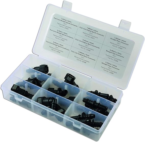 Connect 34029 Assorted Fuel Line Quick Connector Kit 24pc, Black