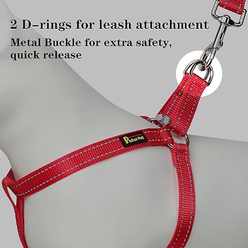 Miniatura 4 de Plutus Pet Arnés para perro, reflectante, ajustable y seguro con hebillas de metal, arnés para perro de fácil paseo para cachorros, perros pequeños,