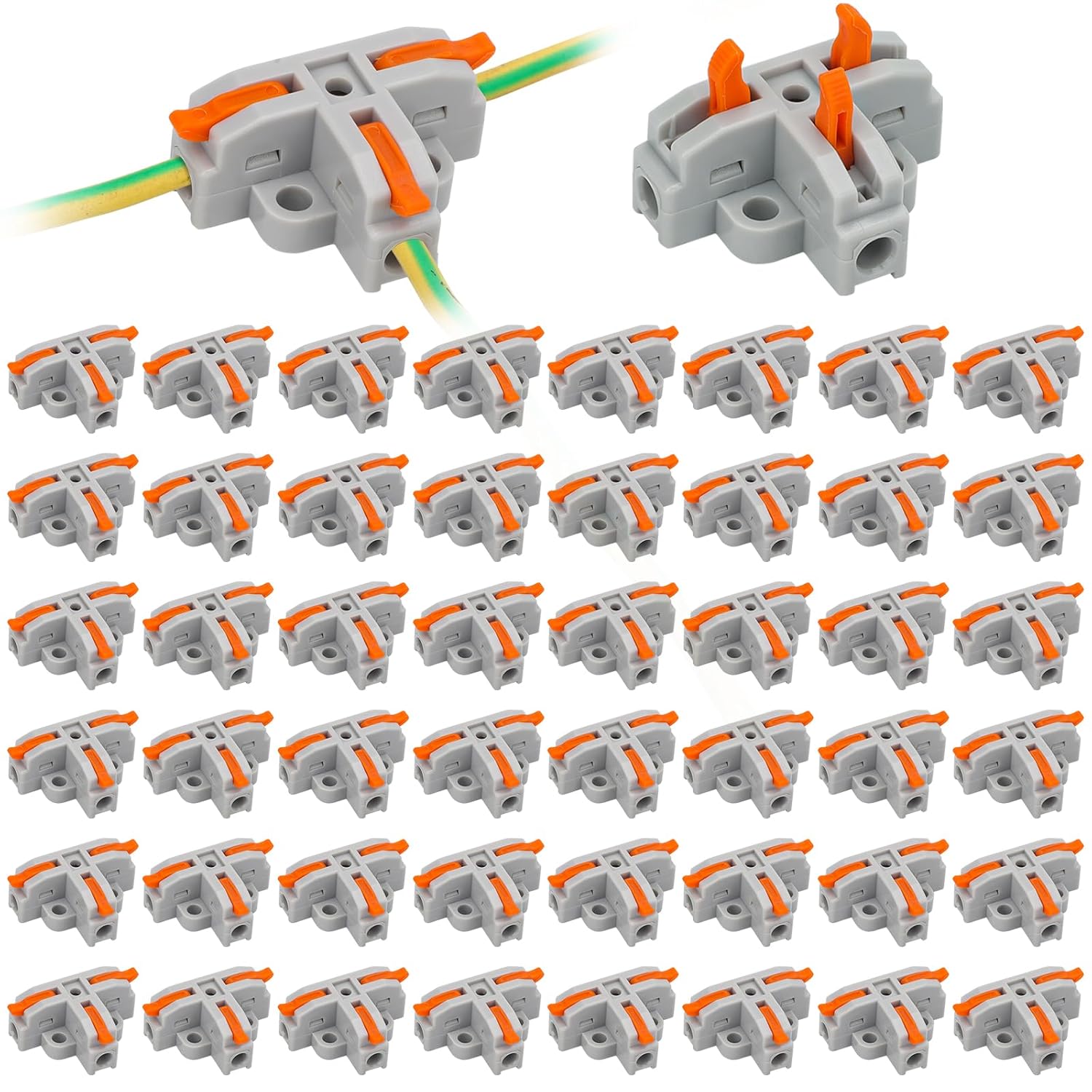 In Line Push In Wire Connectors 120-Piece Lever Wire Connector Kit - Quick Push-in Splice Connectors For 28-12 AWG Wires (2/3/5 Port) Quick Clip Fasteners Wire Connector