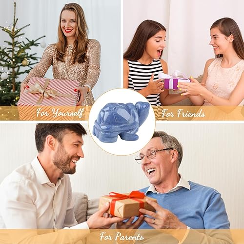 Miniatura 7 de Regalos de tortugas marinas de aventurinas azules para mujeres, estatua de tortuga, hecha a mano, cristal curativo natural, lindo océano azul,