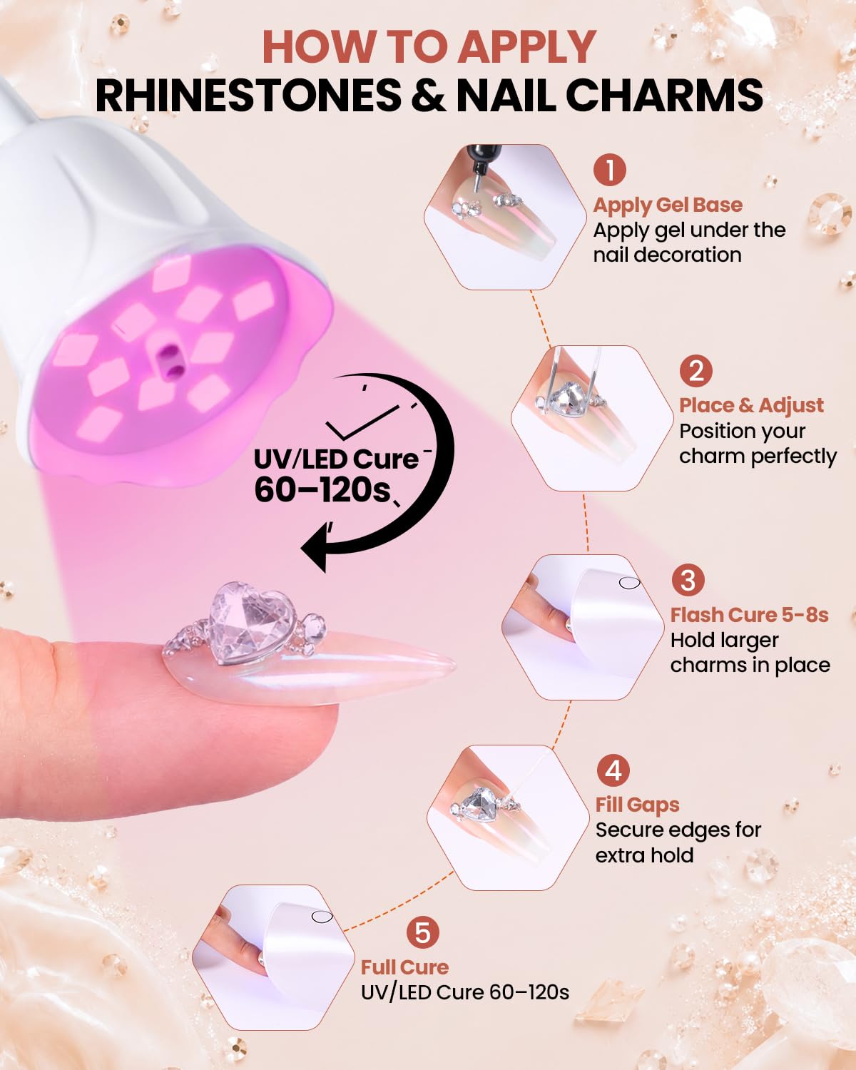 Makartt Nail Rhinestone Glue Kit - Strong Hold Gel -6