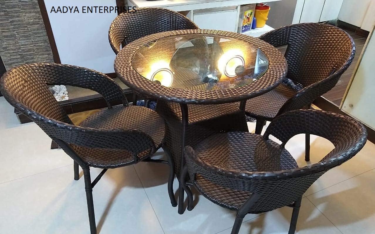 Outdoor Indoor Patio Furniture Sets Rattan Chair Patio Set Wicker Conversation Set Poolside Lawn Chairs Swing Area Balcony Outdoor Garden Furniture (Black)-image-26