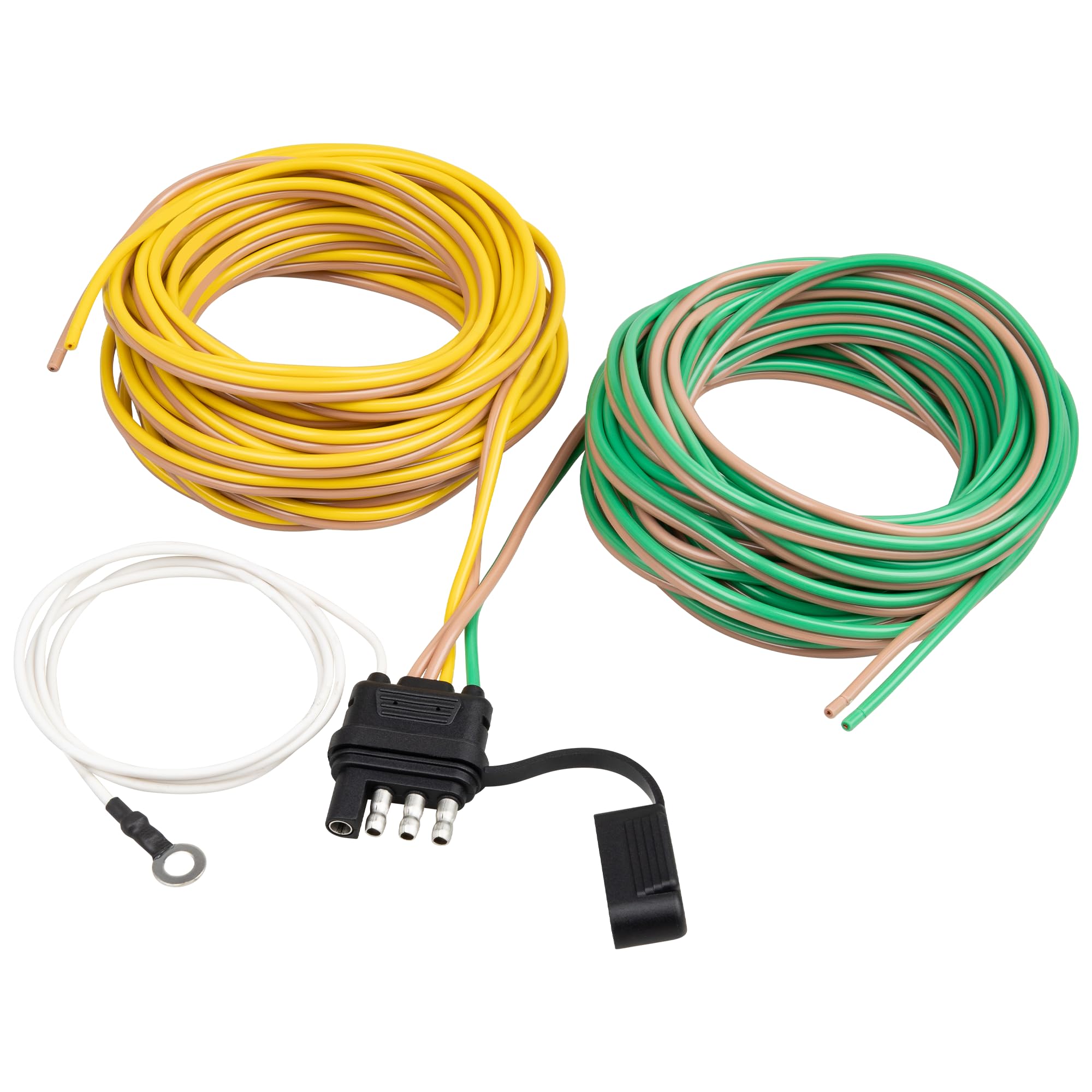 Oyviny 4 Pin 5 Wire Trailer Wiring Harness 22FT,Trailer Side 4 Pin Wishbond Trailer Light Wiring 18AWG for Utility Rewiring Both-Side Taillights 4 Way Flat Replacement Plug