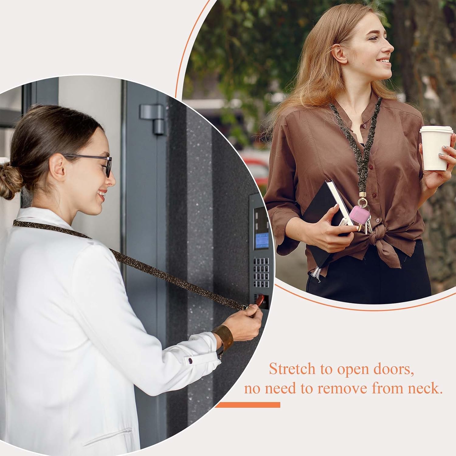 Stretchy Scrunchie Lanyard for ID Badges – Cute Neck Lanyard for Keys | Retractable Keychain Holder for Women - Image 5