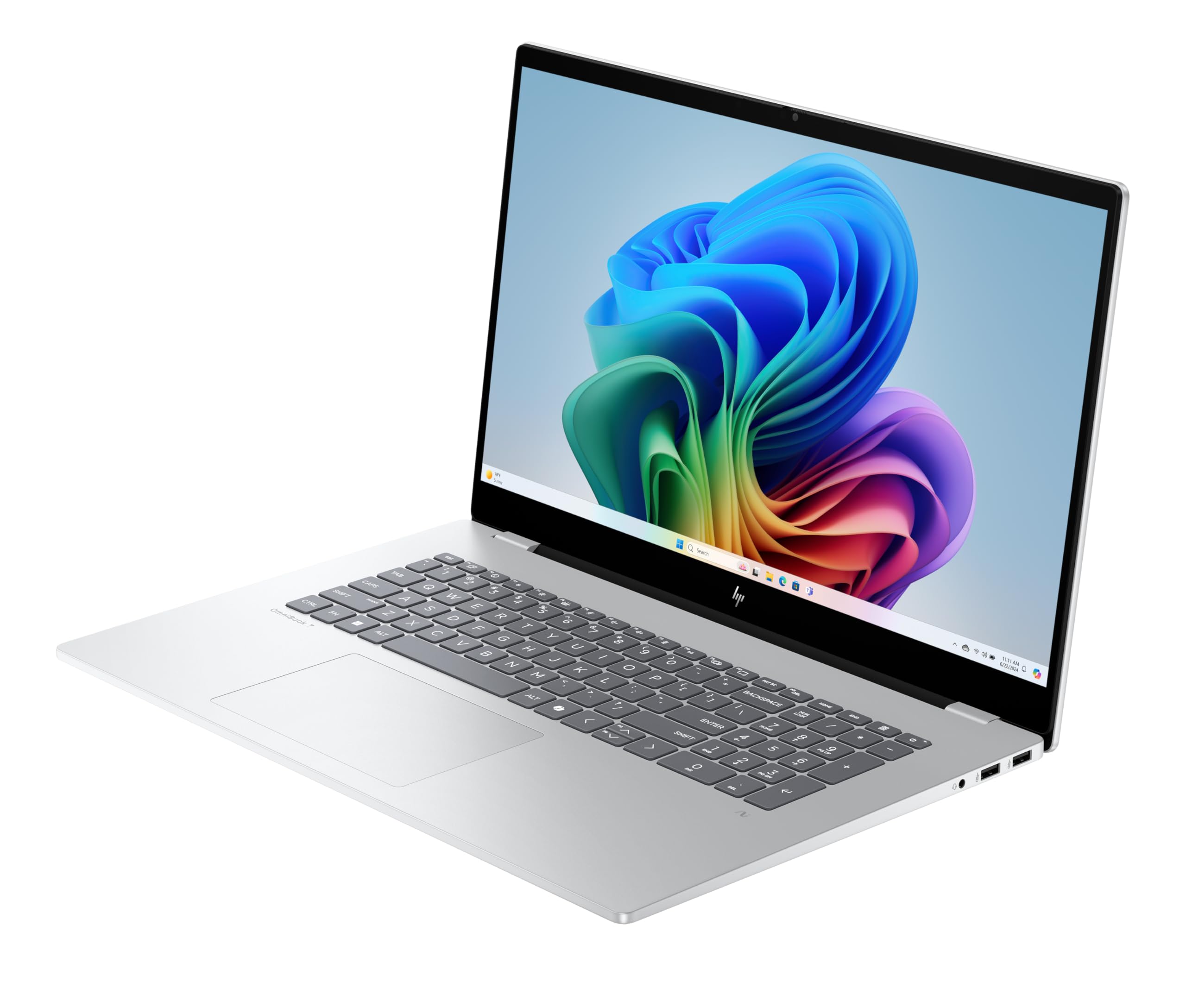 HP OmniBook X Flip 2-in-1 Laptop (17.3 Zoll FHD-Touchscreen, Intel Core Ultra 7, Copilot+, 16GB RAM, 1TB, Win11, QWERTZ) - Silber