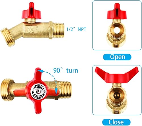 Miniatura 5 de Adaptador de tanque IBC de 275-330 galones, válvula de bolsa de rosca fina de 2.44 pulgadas + válvula de grifo de manguera de latón sin plomo,