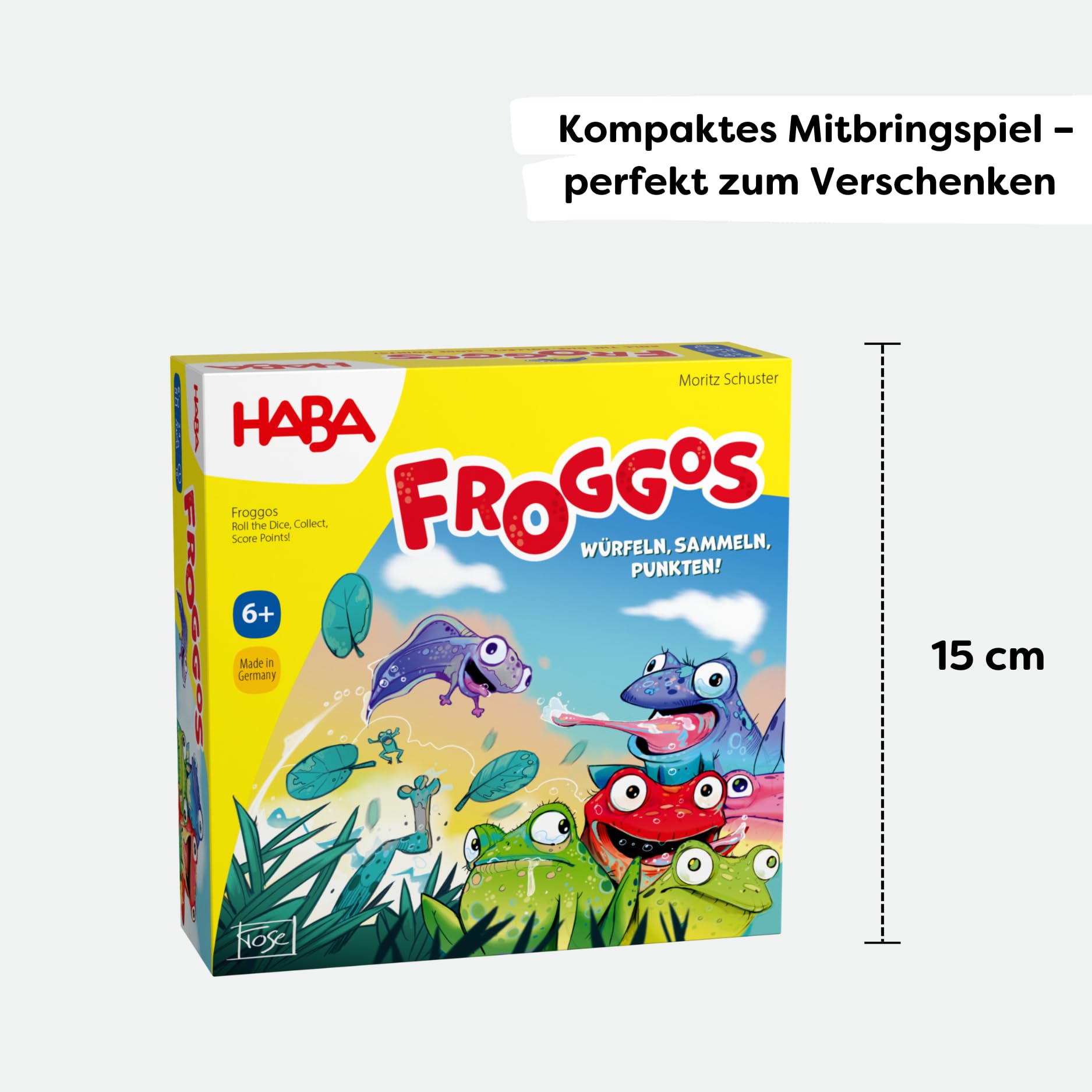 HABA Froggos 2012811001 - Gioco di dadi a partire dai 6 anni con treni sfacciati, per tutta la famiglia, gioco da viaggio compatto e gioco da viaggio