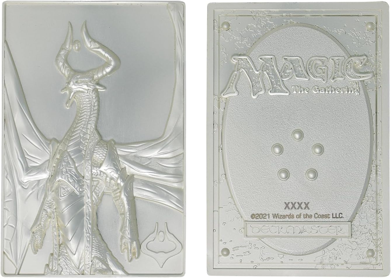 Magic The Gathering Limited Edition Silver Plated Nicol Bolas Metal Card