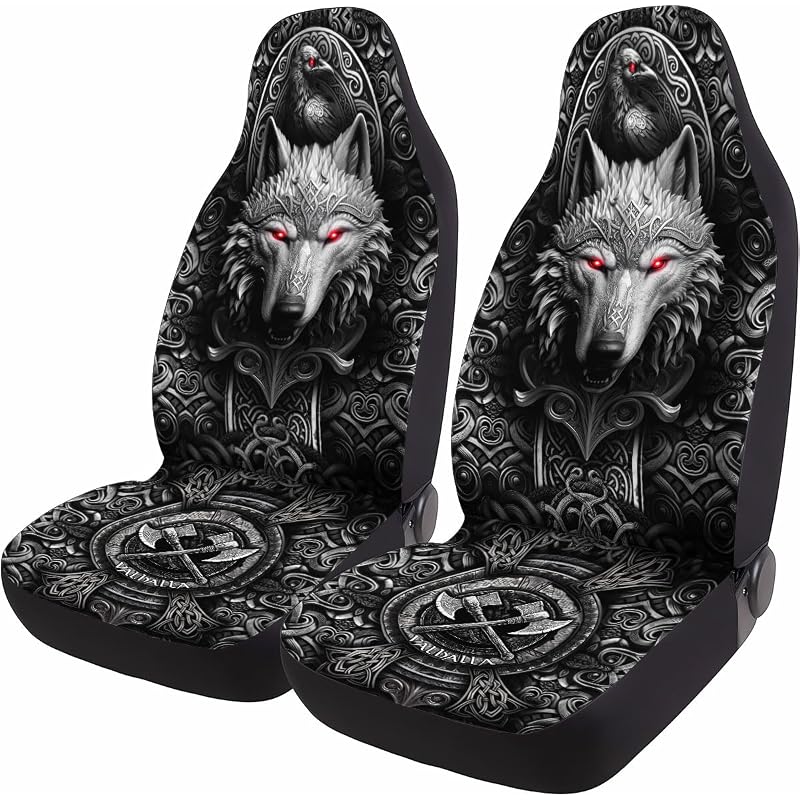 GENANY Capas para Bancos Dianteiros de Carro Viking em Poliéster com Espuma, Kit com 2 Peças