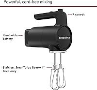 Vista 3 de KitchenAid Go Cordless Hand Mixer - battery included, KHMR762, Black Matte