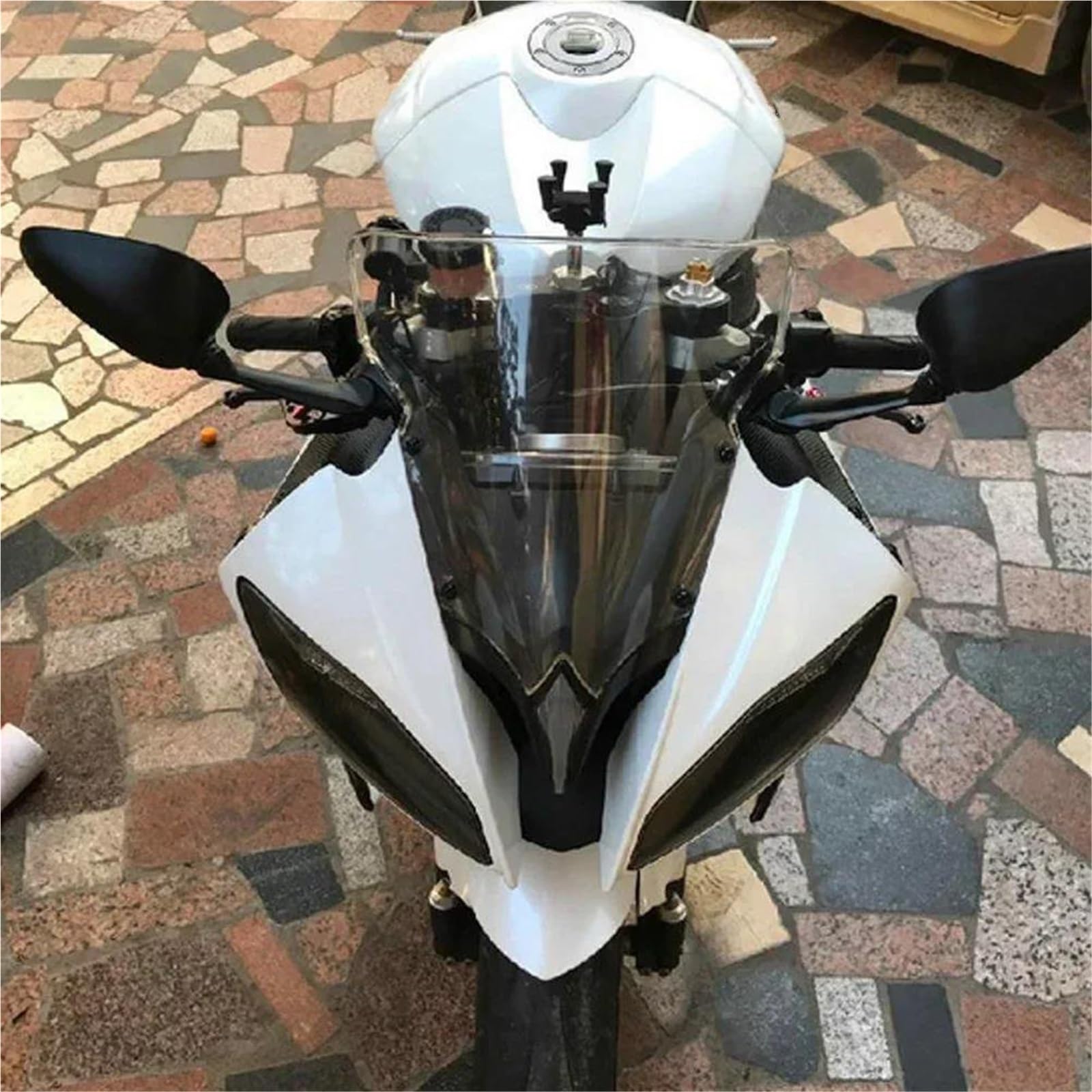 Parabrisas Doble Burbuja para Motocicleta, Deflectores Protectores para Yamaha YZF R6 600 2008-2016, Carenado Deflector Alerón para Moto(Claro)