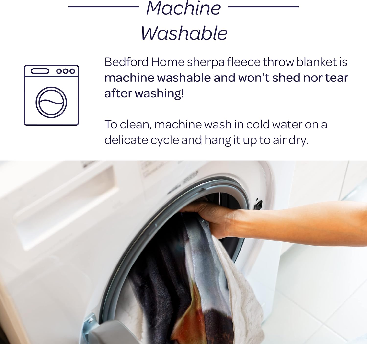 Bedford Home Sherpa Fleece Throw Blanket - American Flag Bald Eagle Print, Lightweight Hypoallergenic Bed Couch Plush Blanket for Adults and Kids